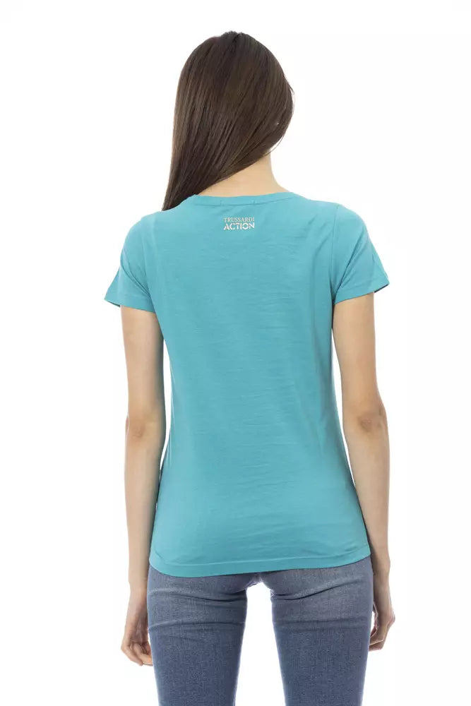Trussardi Action - Light Blue Cotton Women T-Shirt