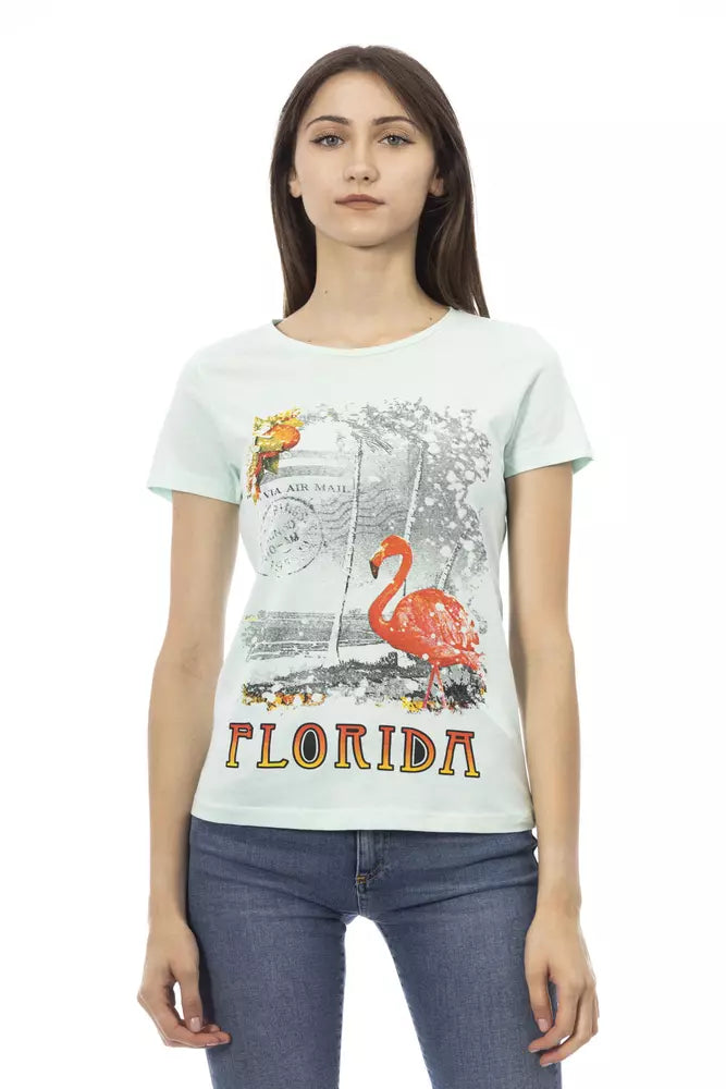 Trussardi Action - Light Blue Cotton Women T-Shirt