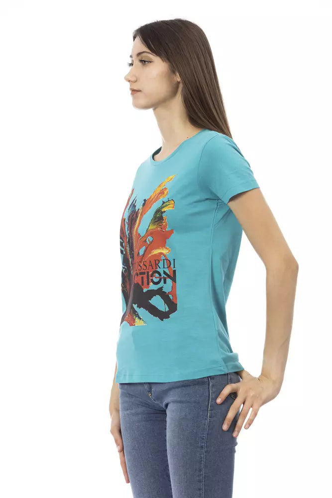 Trussardi Action - Light Blue Cotton Women T-Shirt
