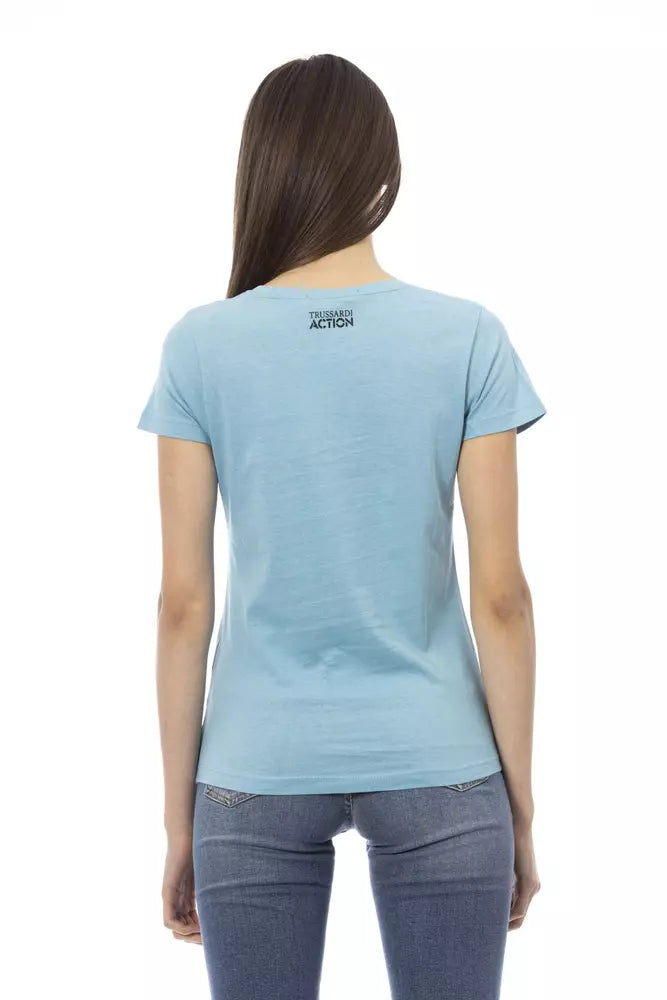 Trussardi Action - Light Blue Cotton Women T-Shirt