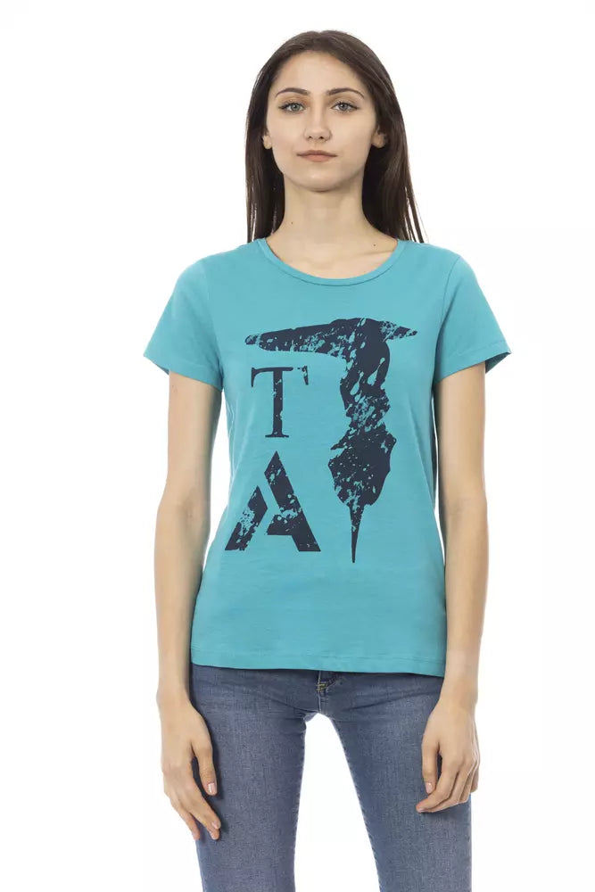 Trussardi Action - Light Blue Cotton Women T-Shirt