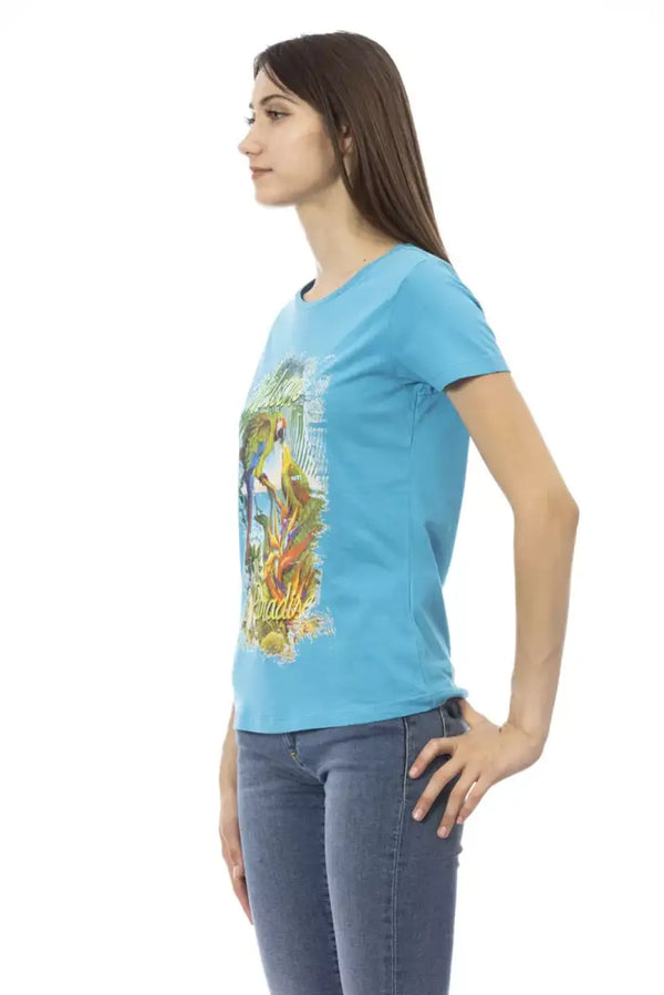 Trussardi Action Light Blue Cotton Women T-Shirt
