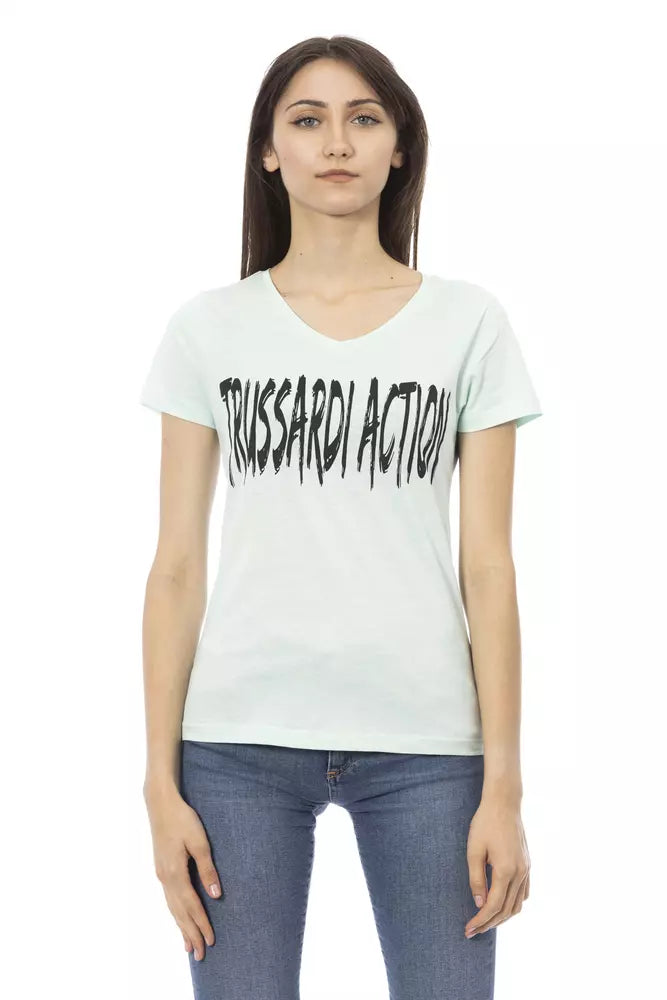 Trussardi Action - Light Blue Cotton Women Top
