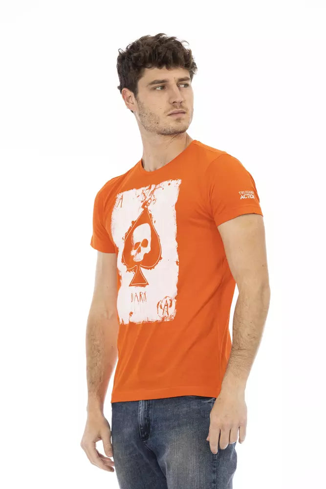 Trussardi Action Orange Cotton Men T-shirt