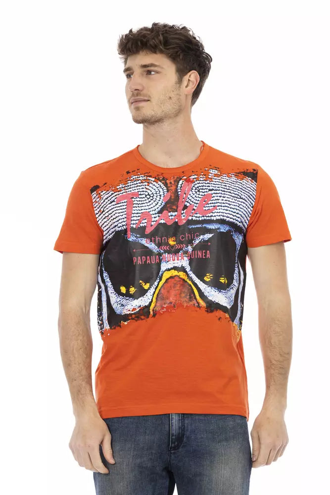 Trussardi Action Orange Cotton Men T-shirt