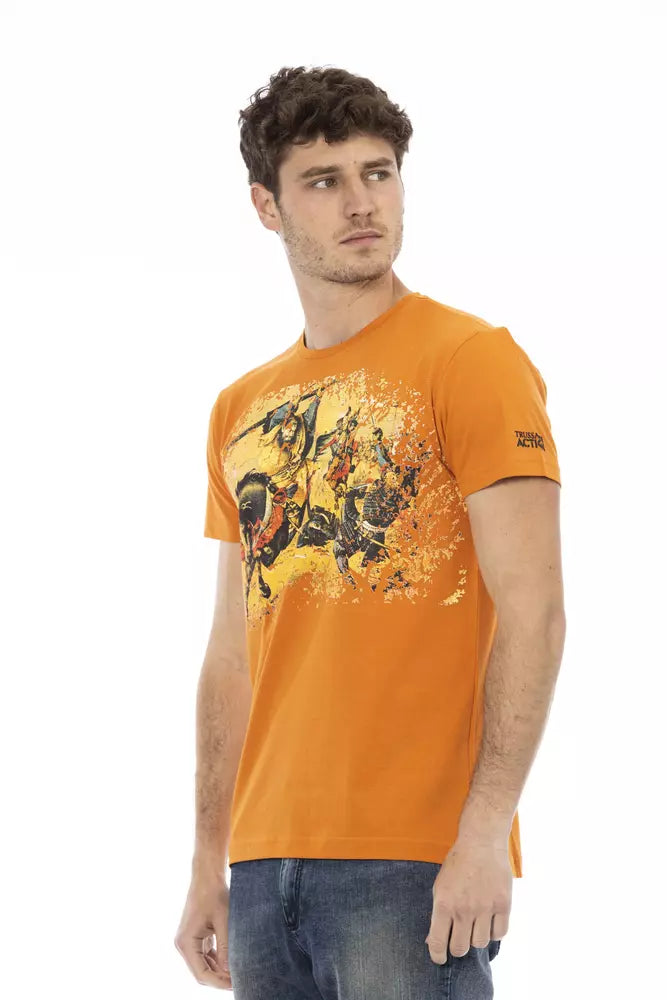 Trussardi Action ?Orange Cotton Men T-shirt’