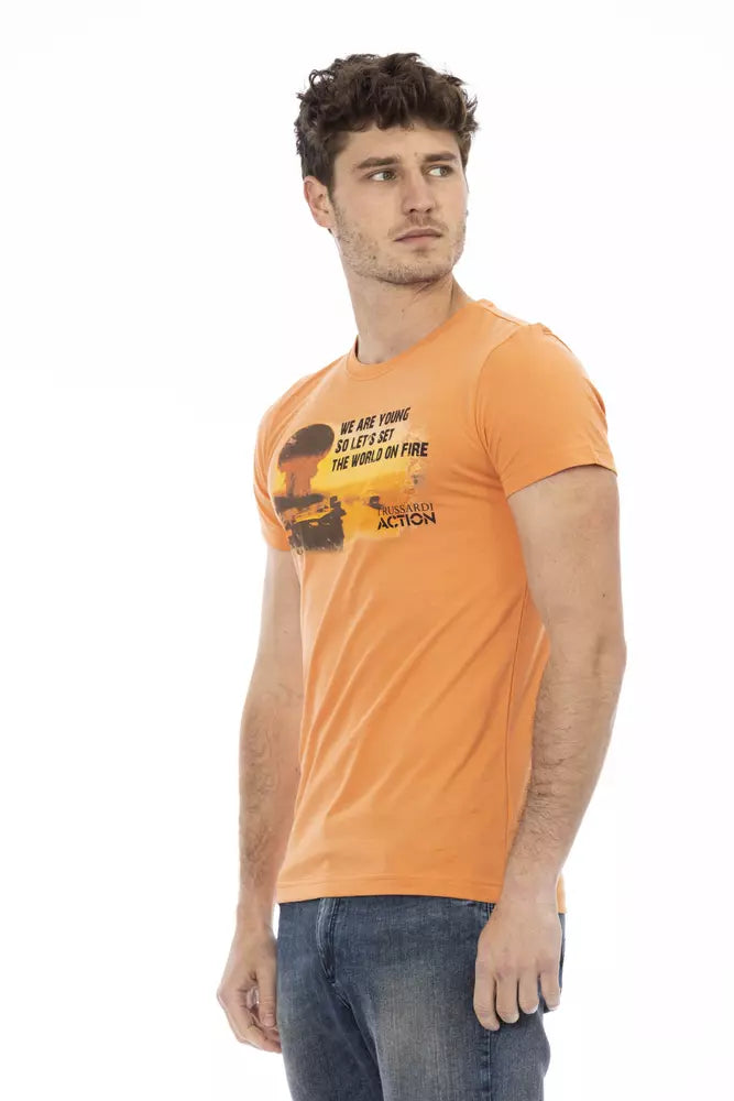 Trussardi Action Orange Cotton Men T-shirt