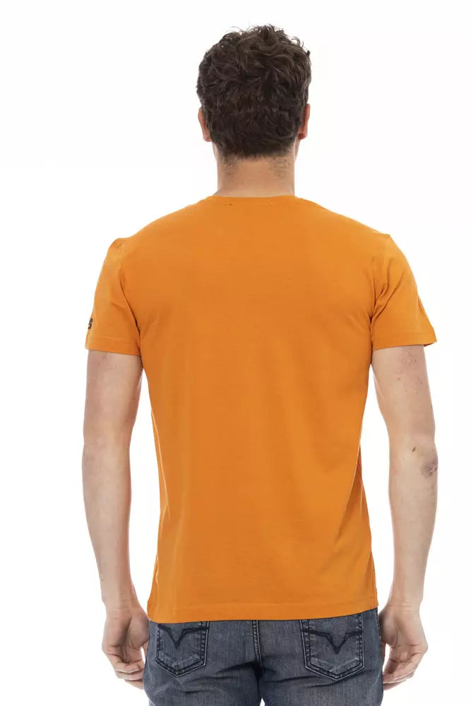 Trussardi Action ?Orange Cotton Men T-shirt’