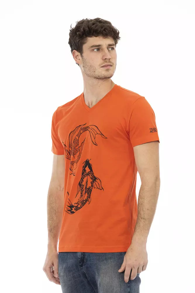 Trussardi Action Red Cotton Men T-shirt