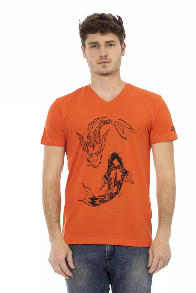 Trussardi Action Red Cotton Men T-shirt