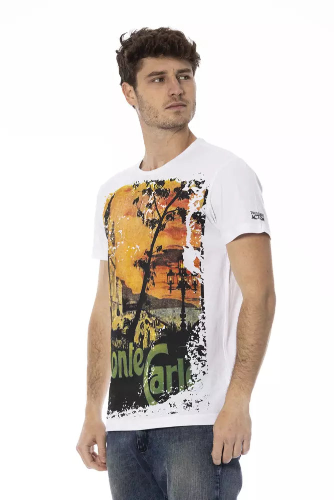 Trussardi Action White Cotton Men T-shirt