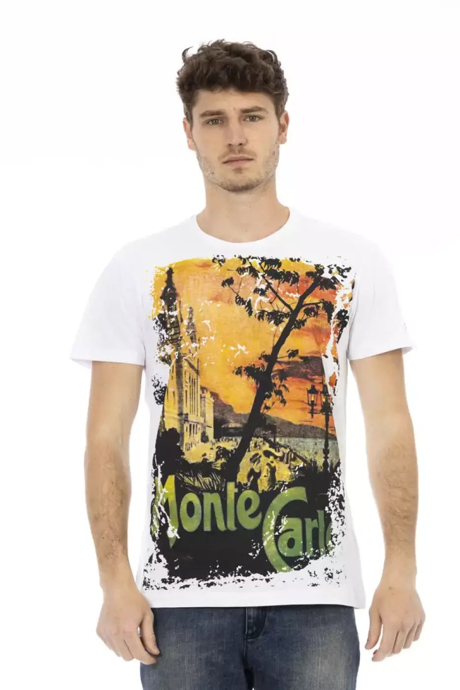 Trussardi Action White Cotton Men T-shirt