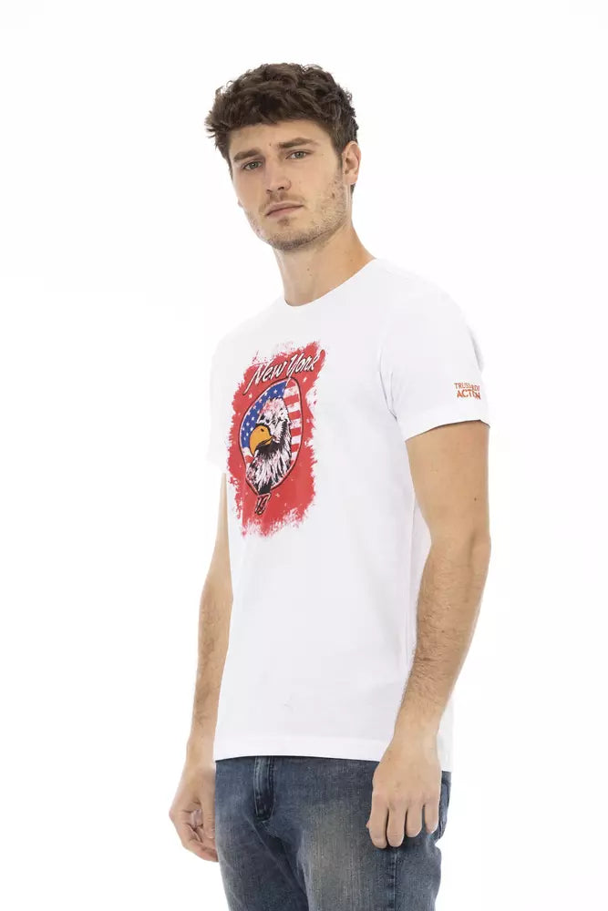 Trussardi Action White Cotton Men T-shirt