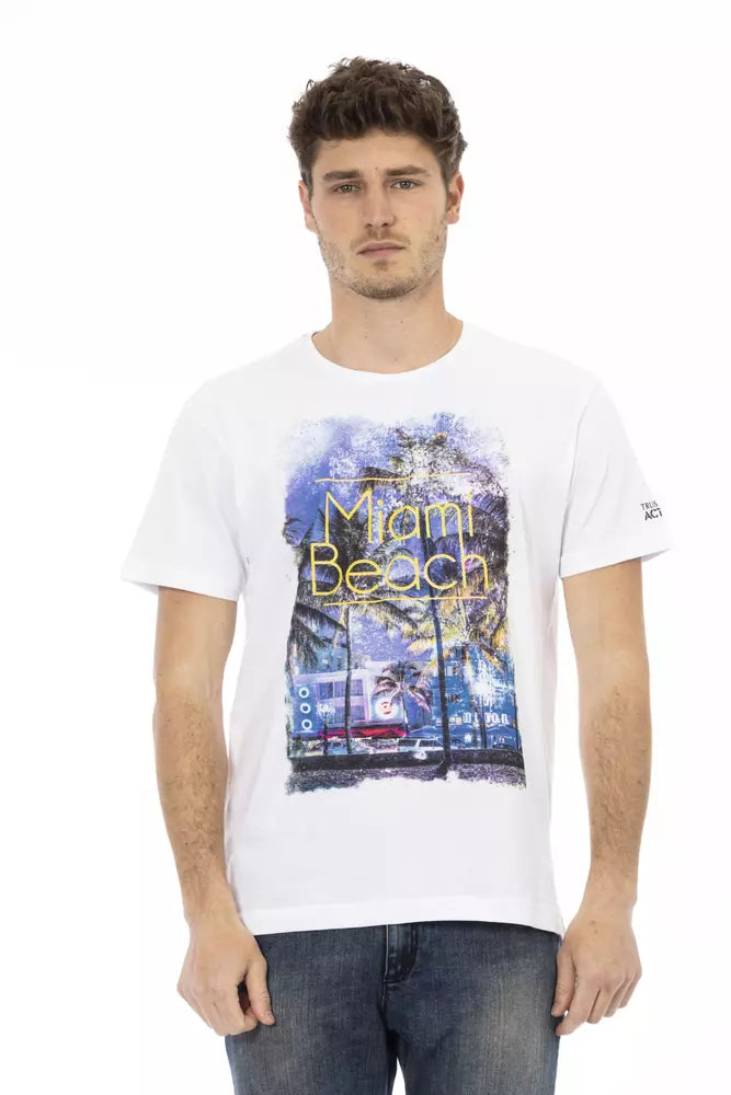 Trussardi Action White Cotton Men T-shirt