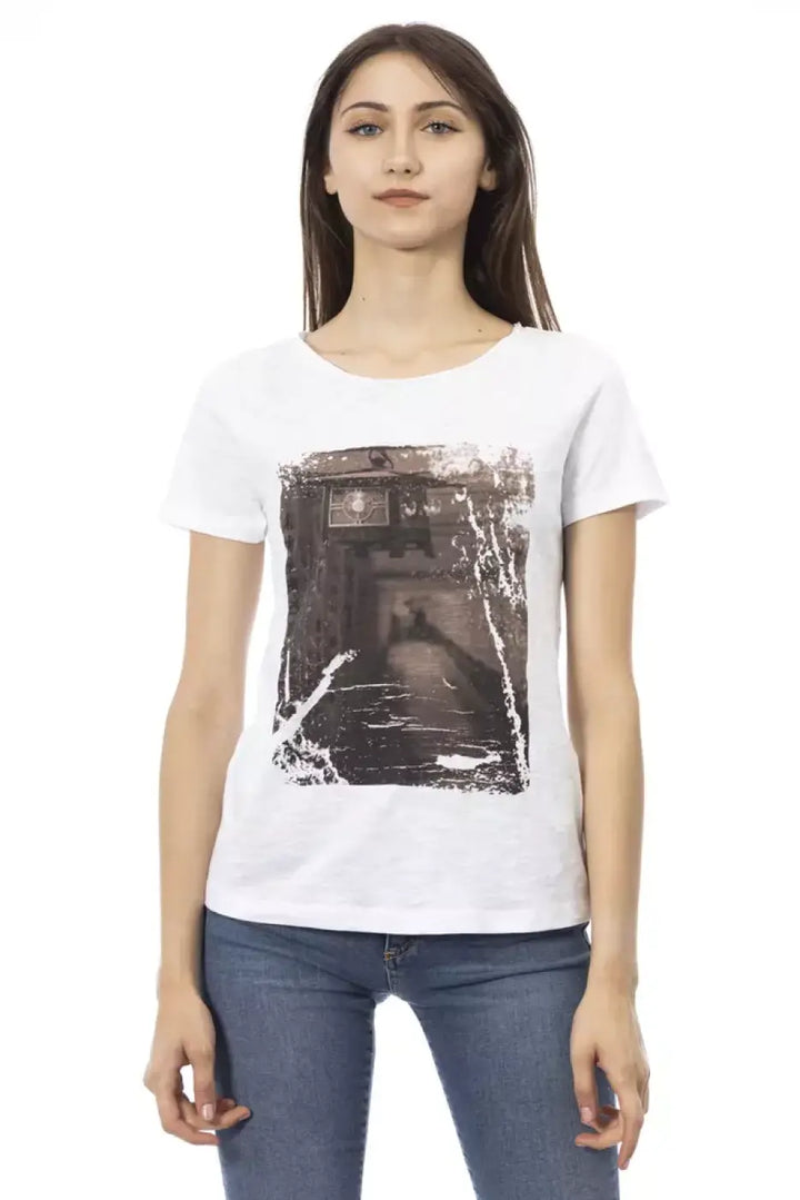 Trussardi Action White Cotton Tops &amp; T-Shirt