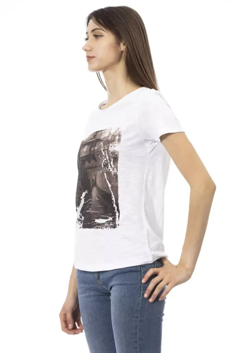 Trussardi Action White Cotton Tops &amp; T-Shirt