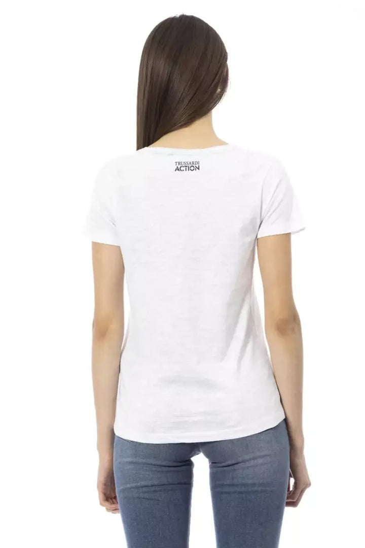 Trussardi Action White Cotton Tops &amp; T-Shirt