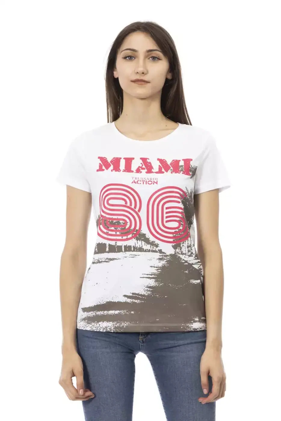 Trussardi Action White Cotton Women T-shirt