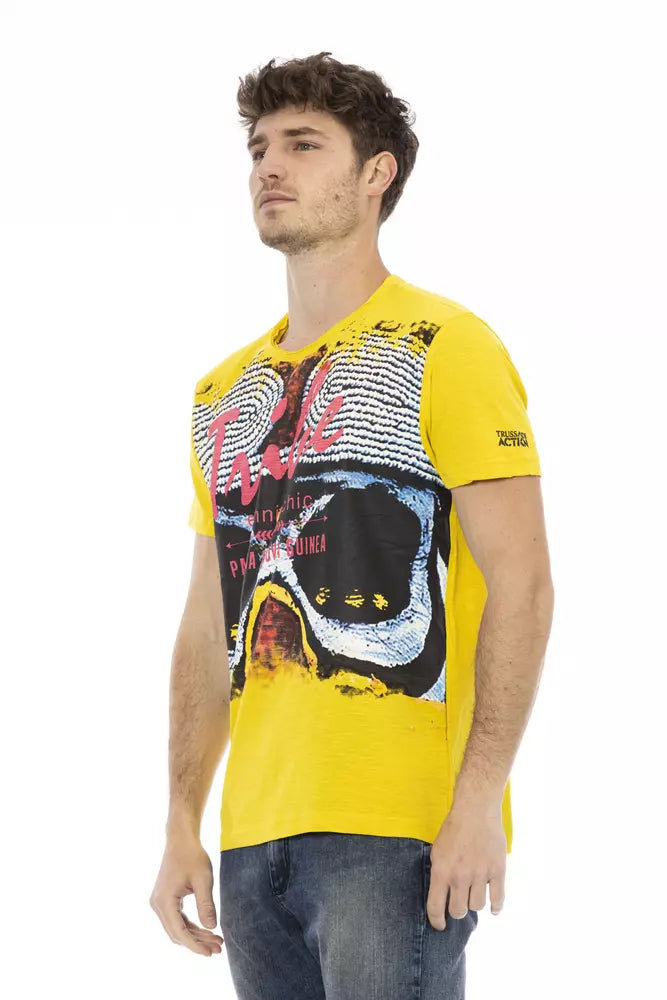 Trussardi Action Yellow Cotton Men T-shirt