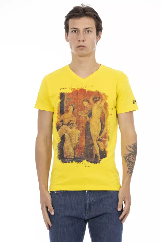 Trussardi Action Yellow Cotton Men T-shirt