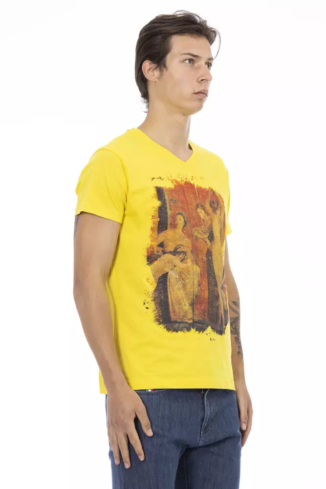 Trussardi Action Yellow Cotton Men T-shirt