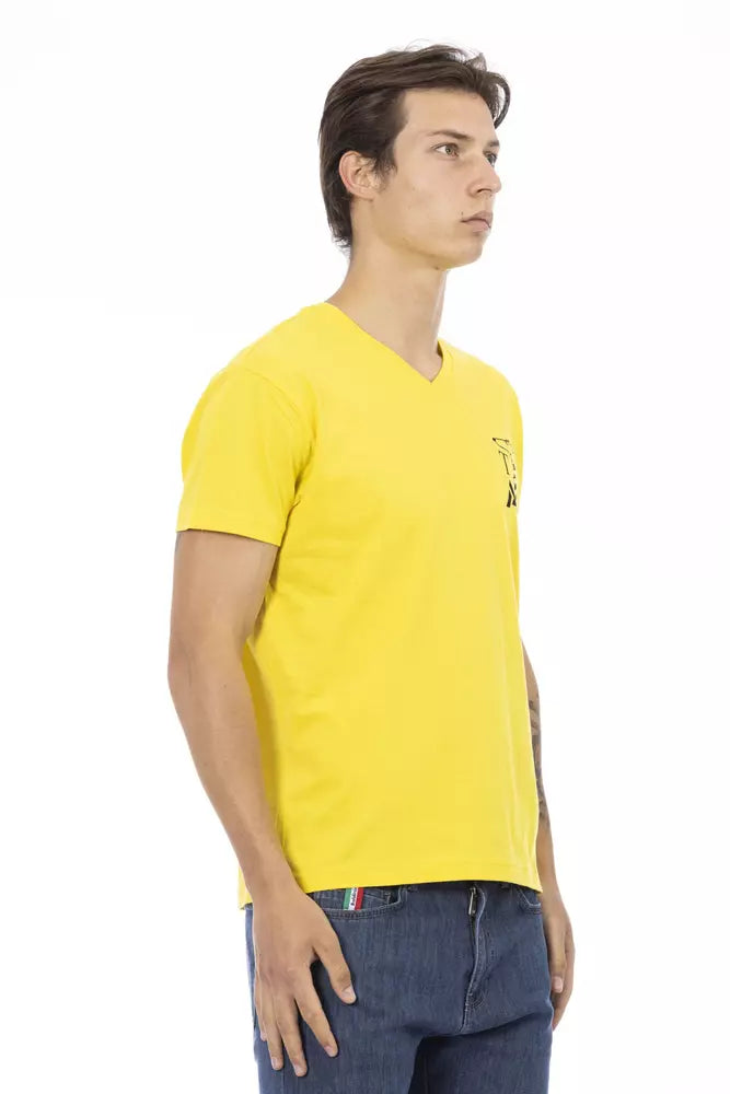 Trussardi Action Yellow Cotton Men T-shirt
