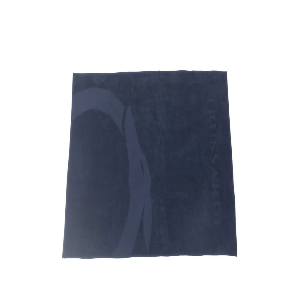 Trussardi Beachwear Blue Cotton Men’s Beach Towel