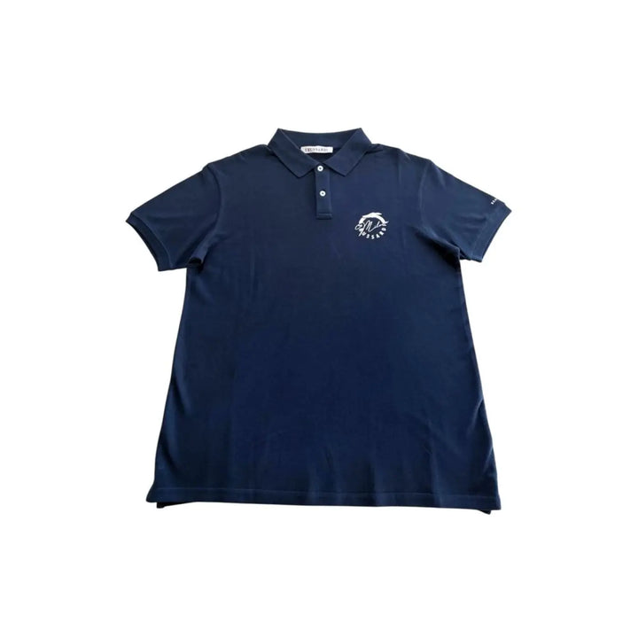 Trussardi Beachwear Blue Cotton Men’s Polo Shirt