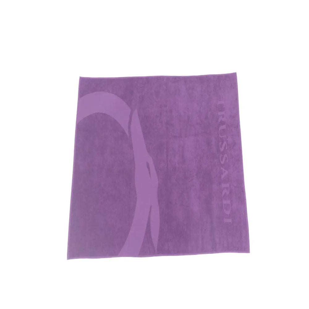 Trussardi Beachwear Purple Cotton Men Swim Towel