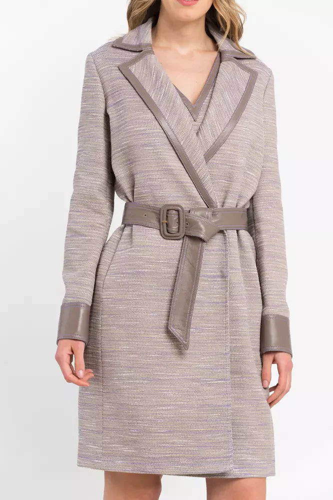 Trussardi Wrap Coats - Beige Cotton Women Coat