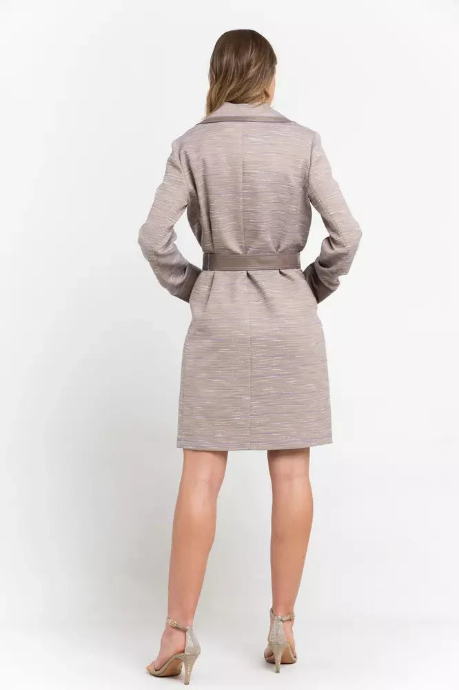 Trussardi Wrap Coats - Beige Cotton Women Coat
