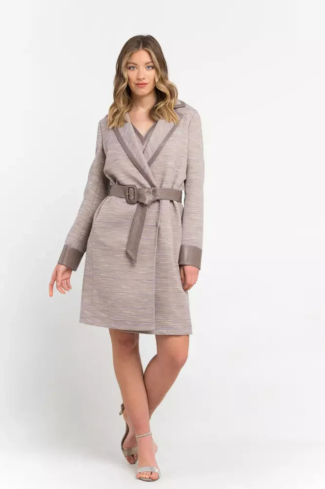 Trussardi Wrap Coats - Beige Cotton Women Coat