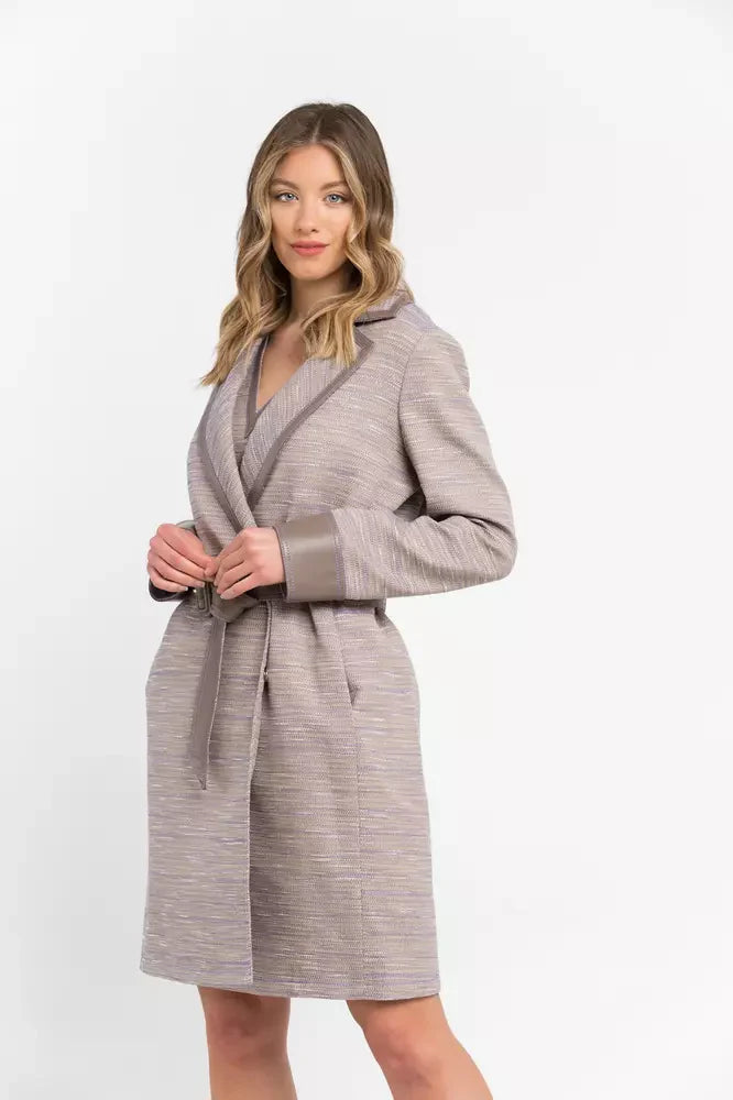 Trussardi Wrap Coats - Beige Cotton Women Coat