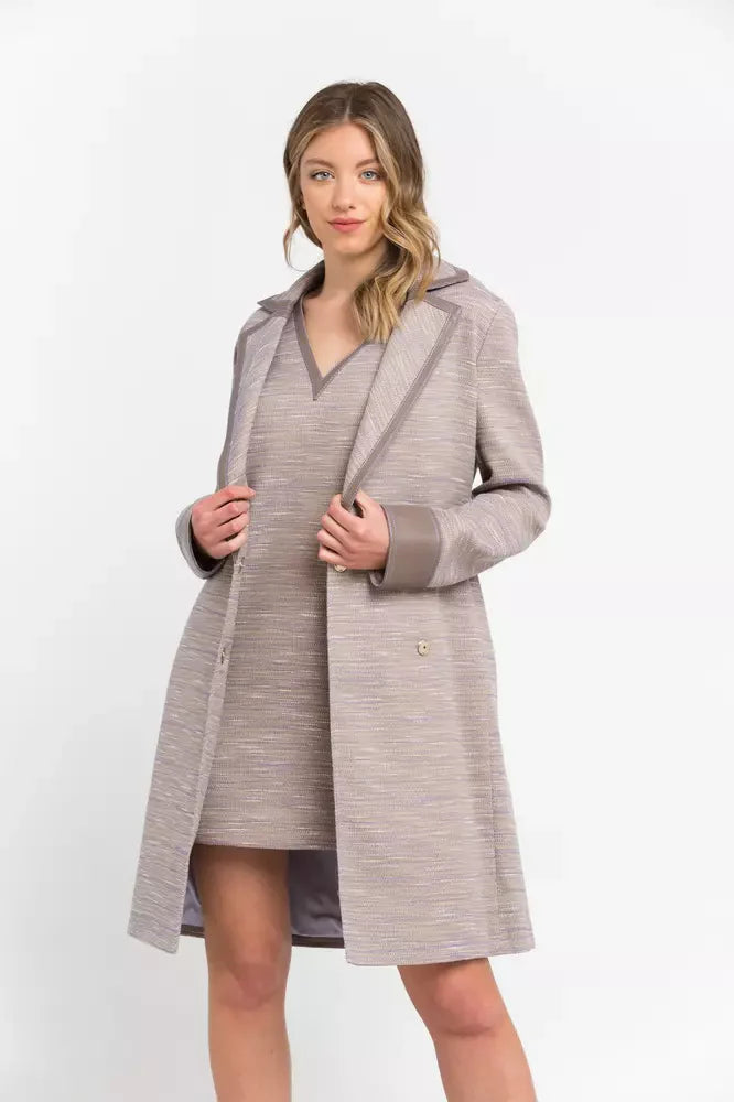 Trussardi Wrap Coats - Beige Cotton Women Coat
