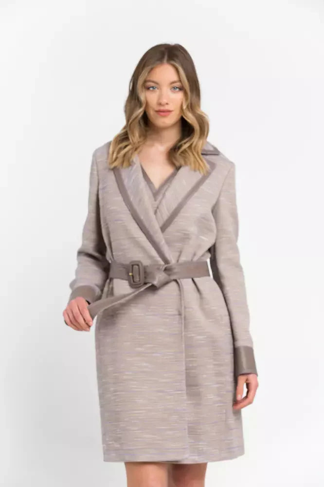 Trussardi Wrap Coats - Beige Cotton Women Coat