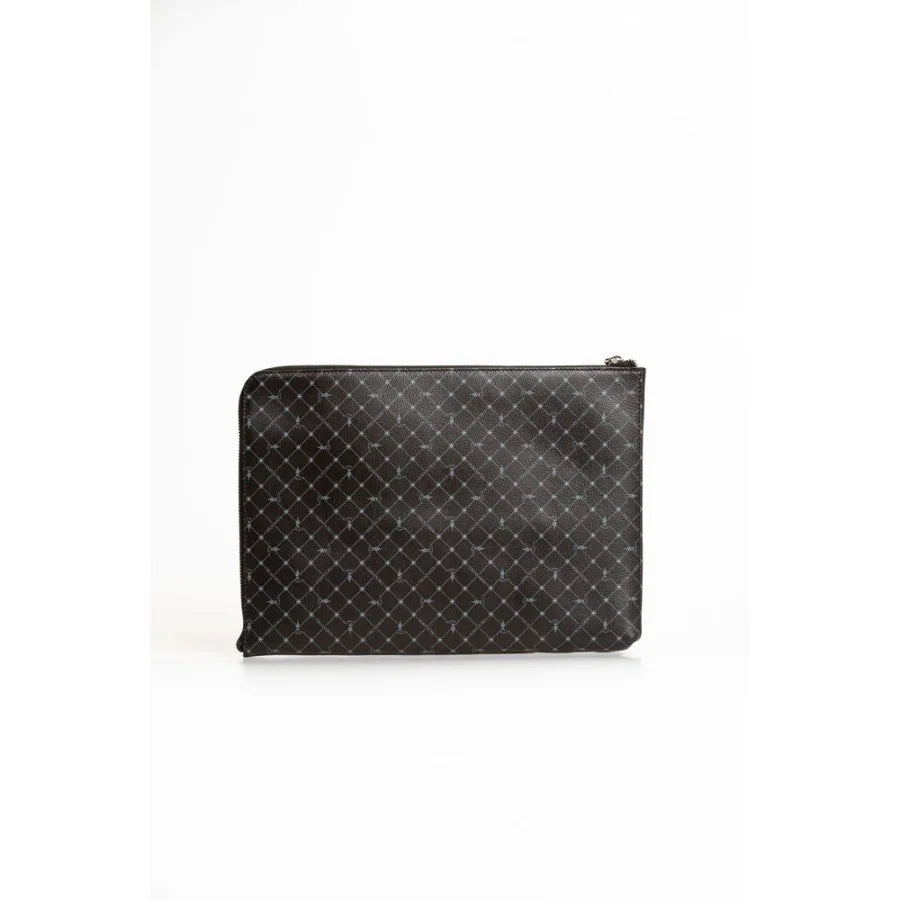 Trussardi Black Leather Men Clutch
