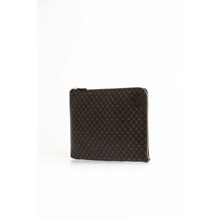 Trussardi Black Leather Men Clutch