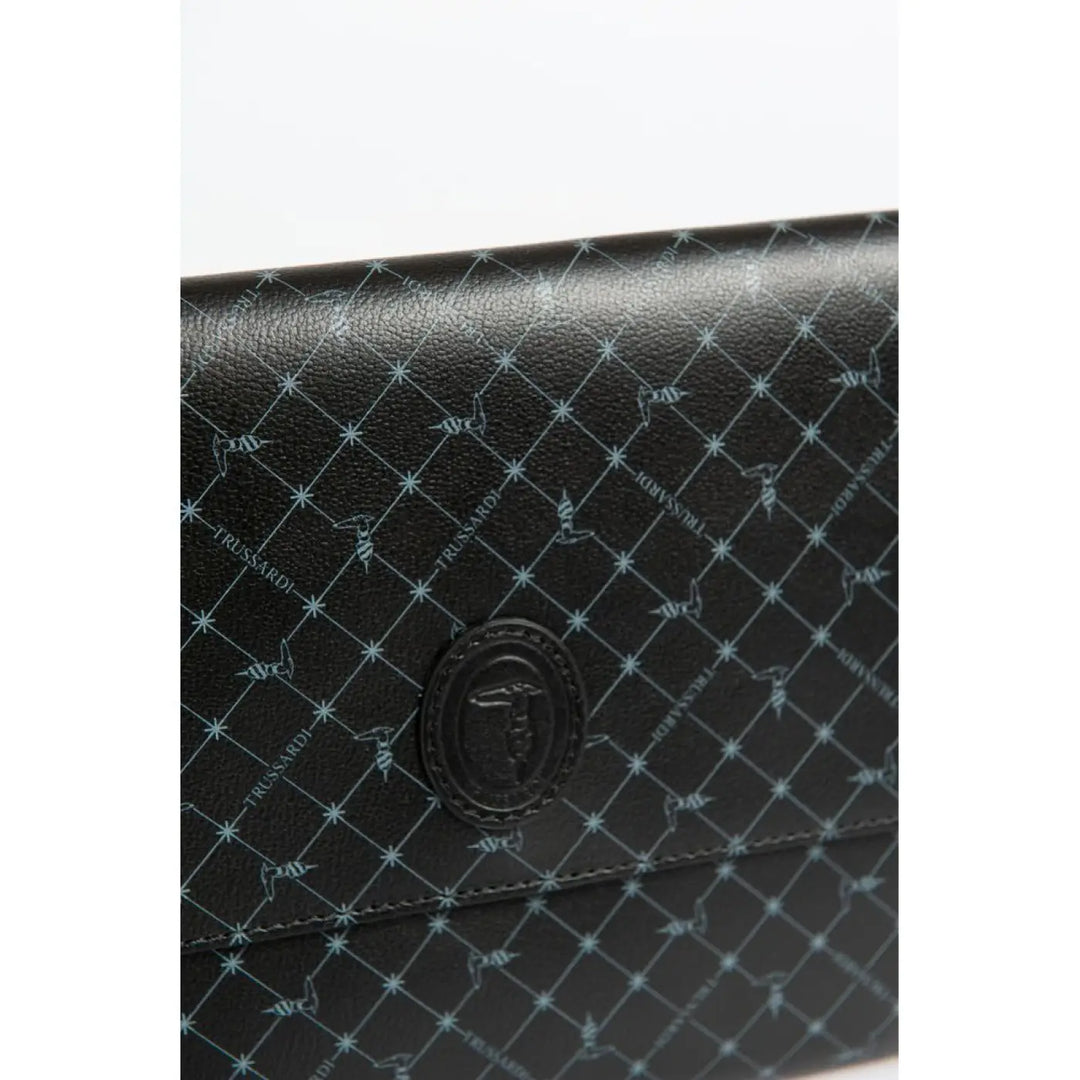 Trussardi Black Polyester Men Clutch