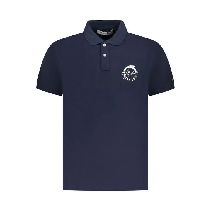 Trussardi Blu Cotton Men Polo