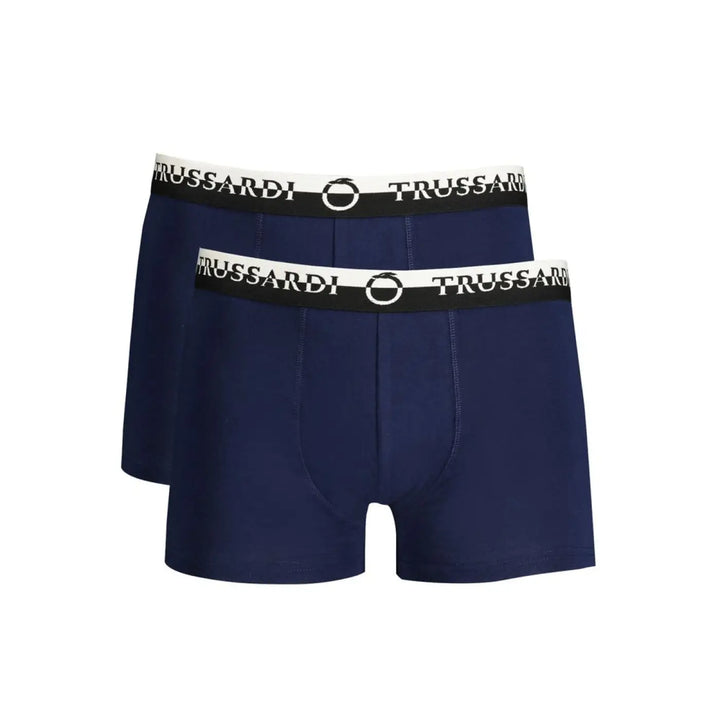 Trussardi Blu Cotton Mens Boxer
