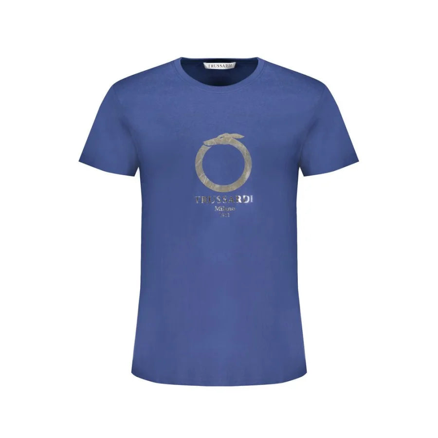 Trussardi Blue Cotton Men T-Shirt