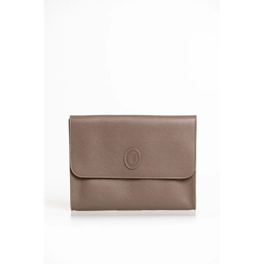 Trussardi Brown Polyester Men Clutch