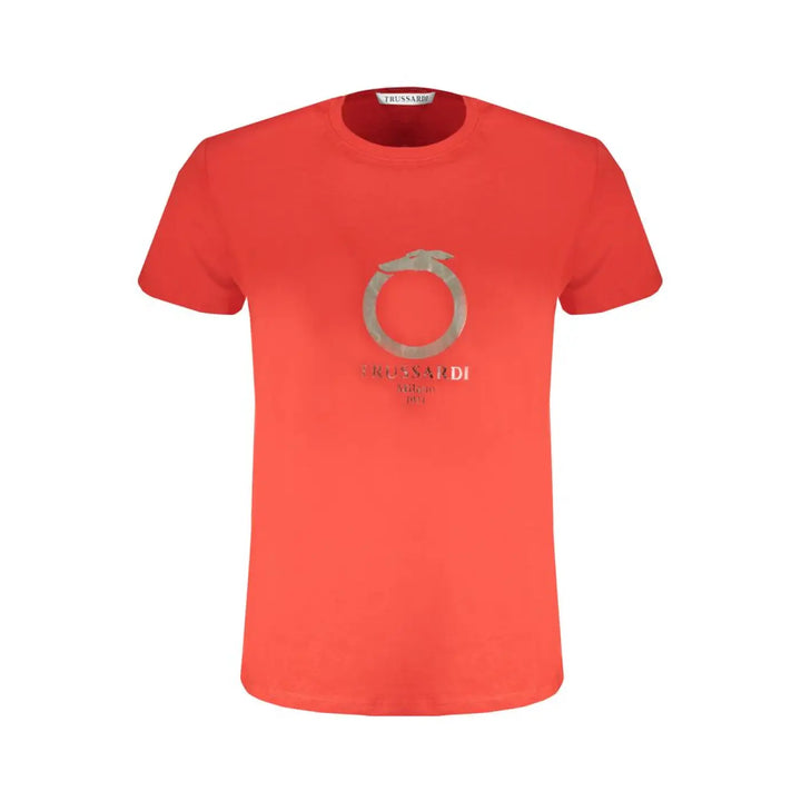 Trussardi Red Cotton Men T-Shirt