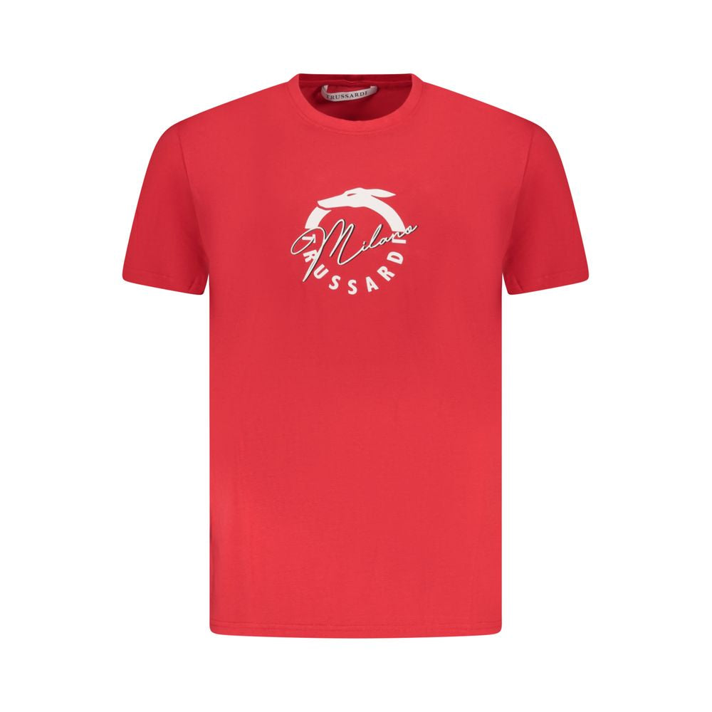 Trussardi Rosso Cotton Men T-shirt