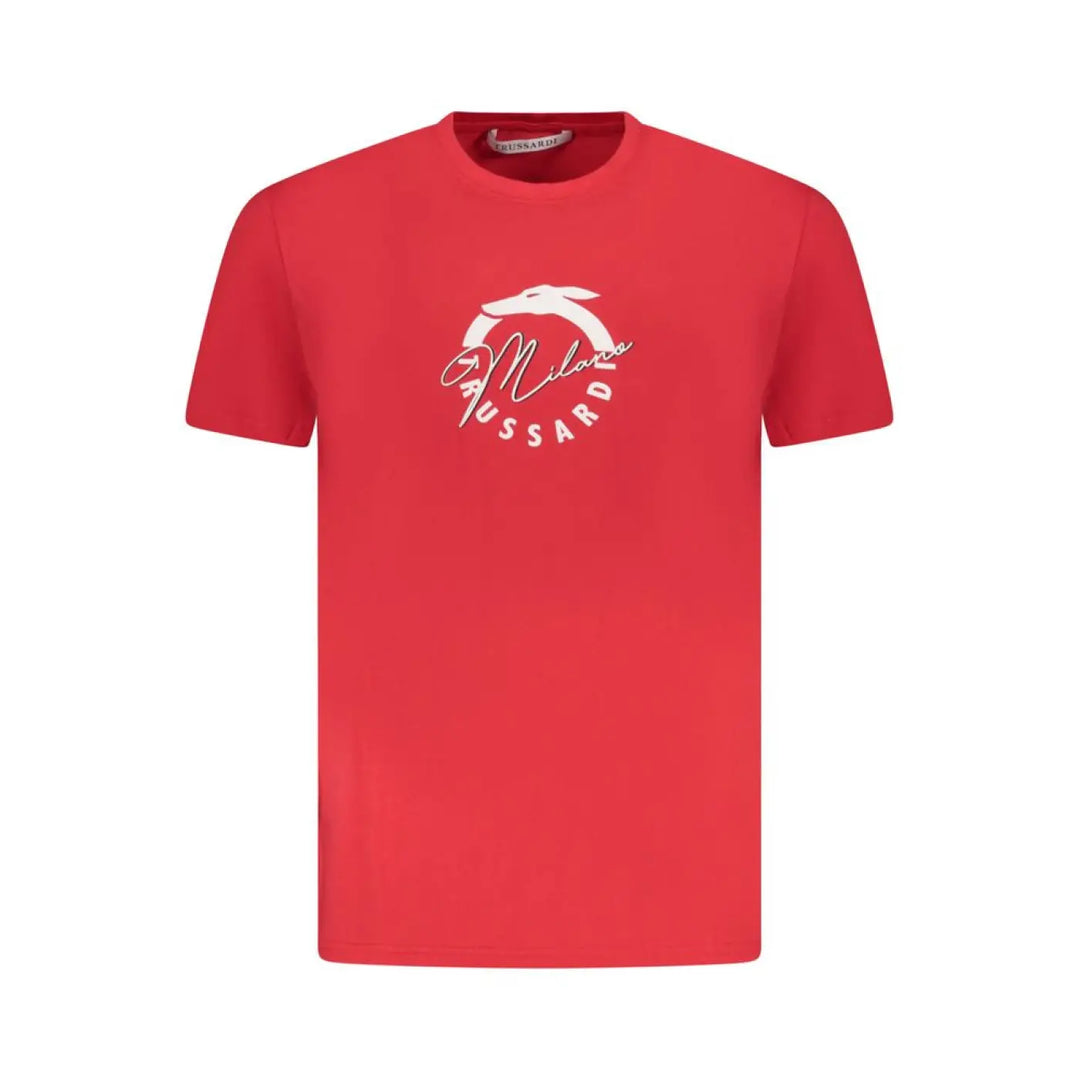 Trussardi Rosso Cotton Men T-shirt