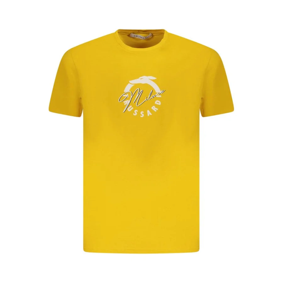 Trussardi Yellow Cotton Men T-Shirt