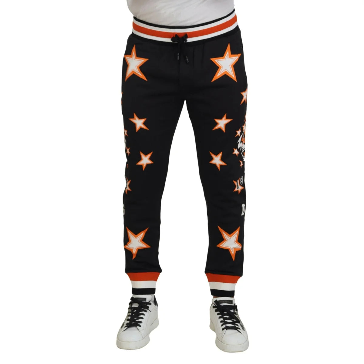Turn Heads in Dolce Gabbana Sweatpants Orange Stars Luxury Regular Fit &