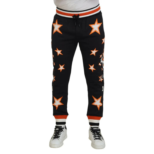 Turn Heads in Dolce Gabbana Sweatpants Orange Stars Luxury Regular Fit &