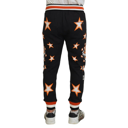 Turn Heads in Dolce Gabbana Sweatpants Orange Stars Luxury Regular Fit &