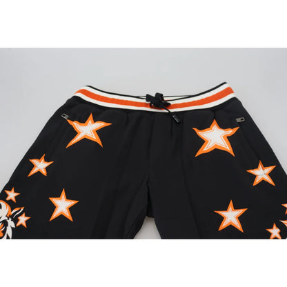 Turn Heads in Dolce Gabbana Sweatpants Orange Stars Luxury Regular Fit &